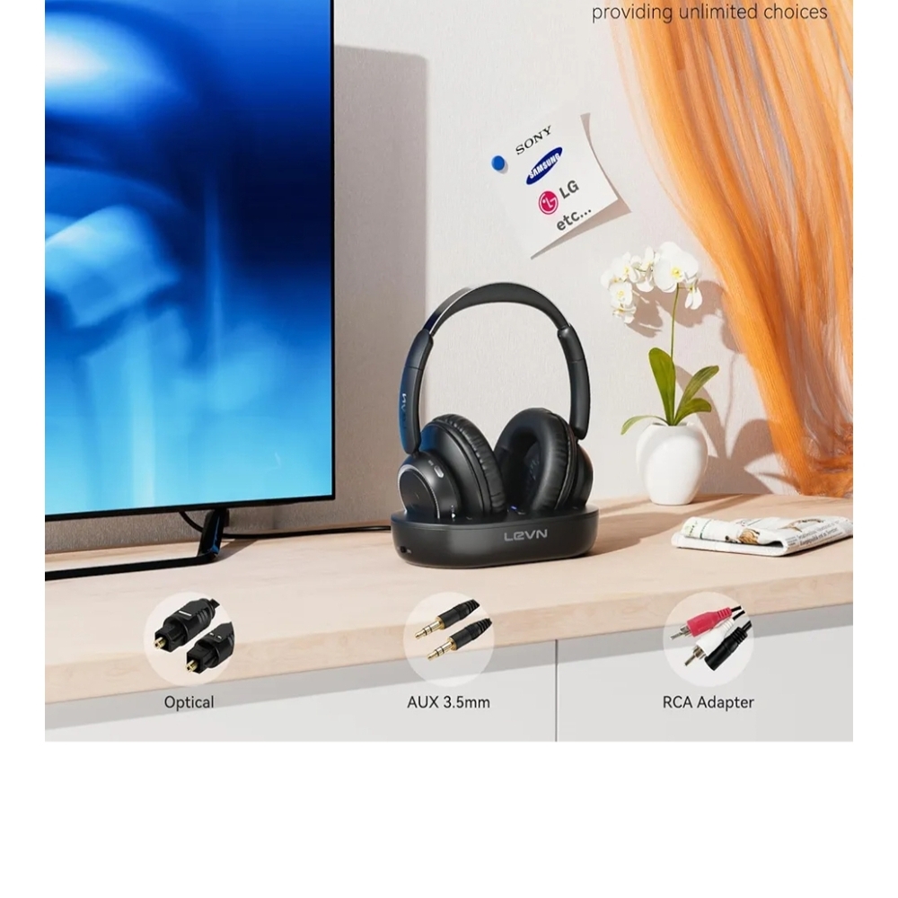 Levin Wireless Headphones with Charging Stand